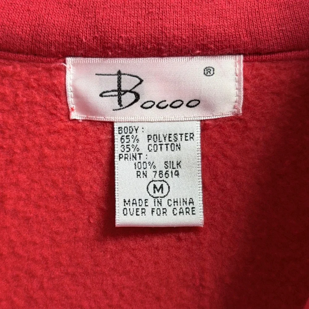 Vintage Bocoo 2 Pc Sweatsuit Baroque Scarf Print Pink Womens Medium 80s Retro